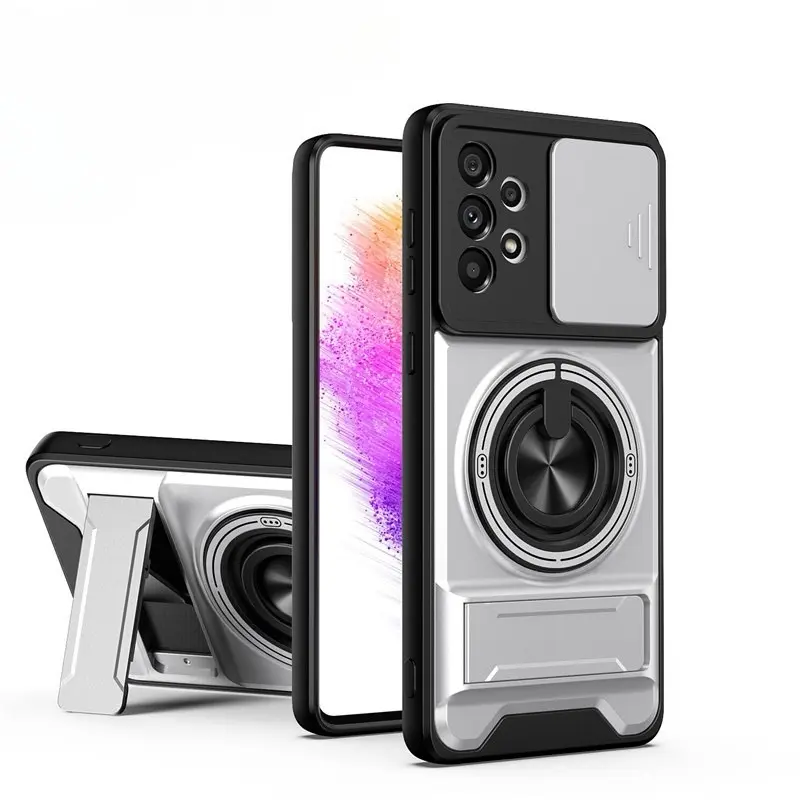 Samsung Rotating Ring Phone Case, Compatible with Samsung 25/24/23/22/21 Ultra, High-End Design, Practical Stand Case, TPU+PC Armor Shell, with Camera Protector, Unisex, Military-Grade Protective Case