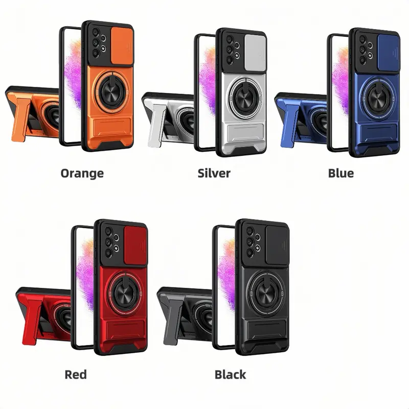 Samsung Rotating Ring Phone Case, Compatible with Samsung 25/24/23/22/21 Ultra, High-End Design, Practical Stand Case, TPU+PC Armor Shell, with Camera Protector, Unisex, Military-Grade Protective Case