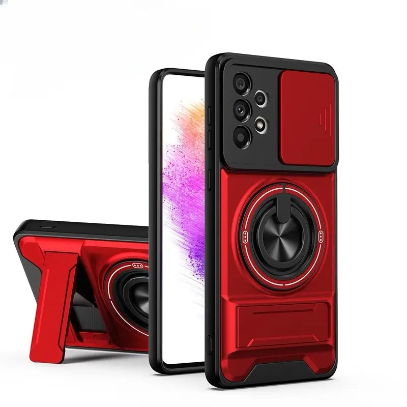 Samsung Rotating Ring Phone Case, Compatible with Samsung 25/24/23/22/21 Ultra, High-End Design, Practical Stand Case, TPU+PC Armor Shell, with Camera Protector, Unisex, Military-Grade Protective Case