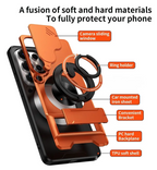 Samsung Rotating Ring Phone Case, Compatible with Samsung 25/24/23/22/21 Ultra, High-End Design, Practical Stand Case, TPU+PC Armor Shell, with Camera Protector, Unisex, Military-Grade Protective Case