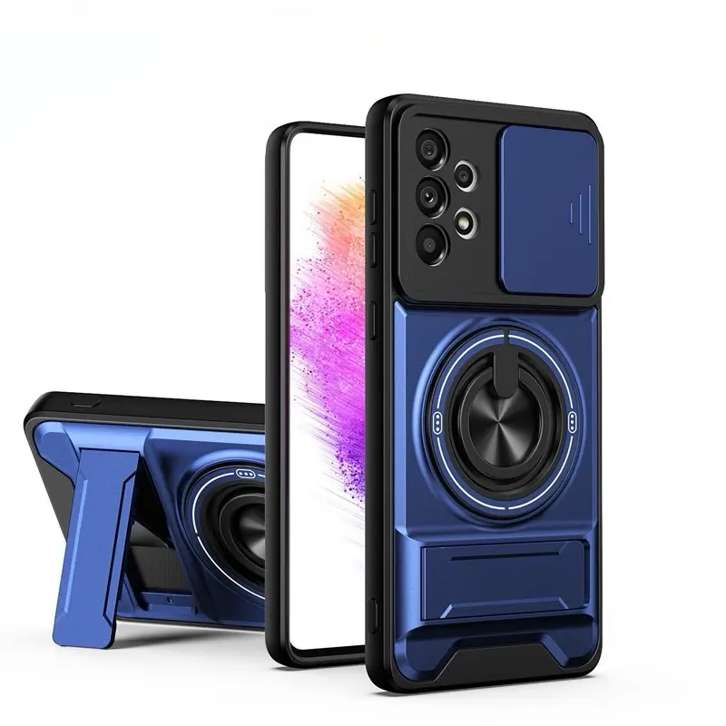 Samsung Rotating Ring Phone Case, Compatible with Samsung 25/24/23/22/21 Ultra, High-End Design, Practical Stand Case, TPU+PC Armor Shell, with Camera Protector, Unisex, Military-Grade Protective Case
