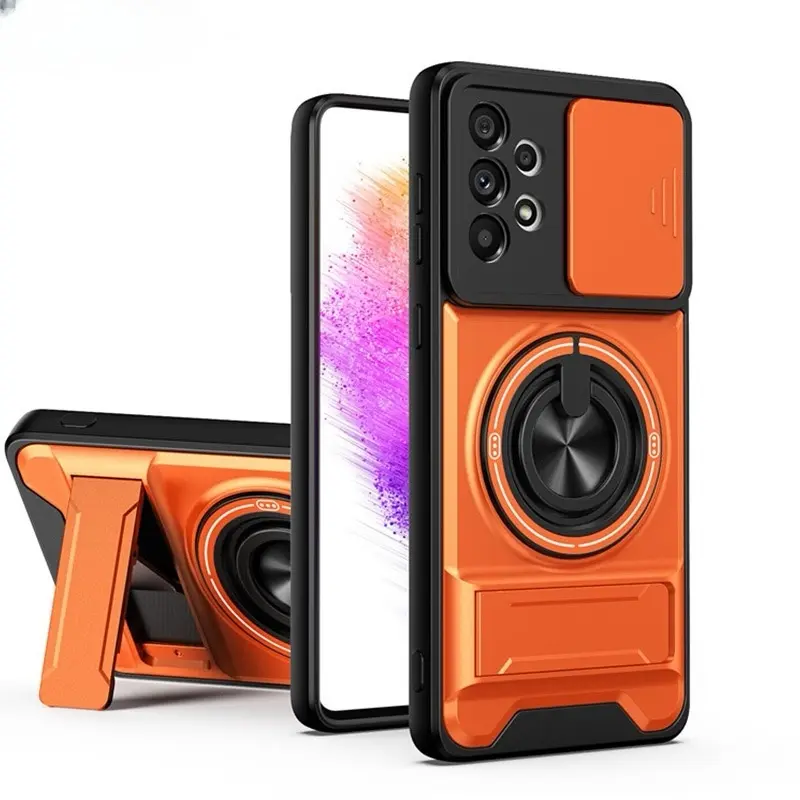 Samsung Rotating Ring Phone Case, Compatible with Samsung 25/24/23/22/21 Ultra, High-End Design, Practical Stand Case, TPU+PC Armor Shell, with Camera Protector, Unisex, Military-Grade Protective Case