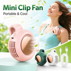 Mini Bladeless Portable Fan, Rechargeable 3-Speed Waist Clip Fan with Quiet Turbo Airflow, Handheld Personal Fan & Phone Cooling Fan for Travel, Outdoor, Camping, Work