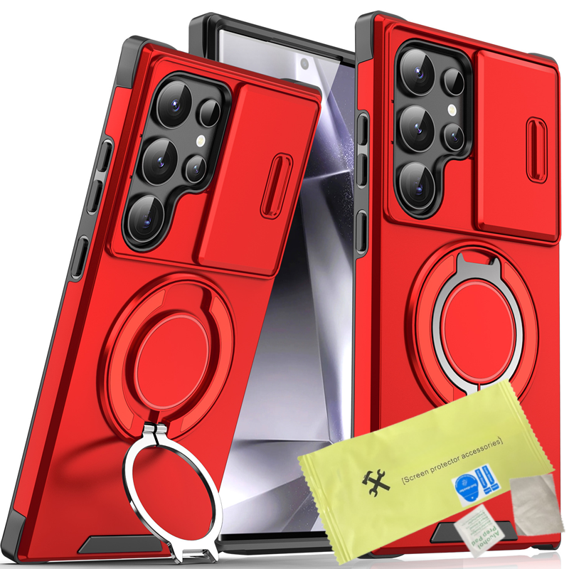50% OFF!  Magnetic Stand Phone Case for Samsung – Slide Camera Cover, 360° Ring Grip & Kickstand, Full Protection